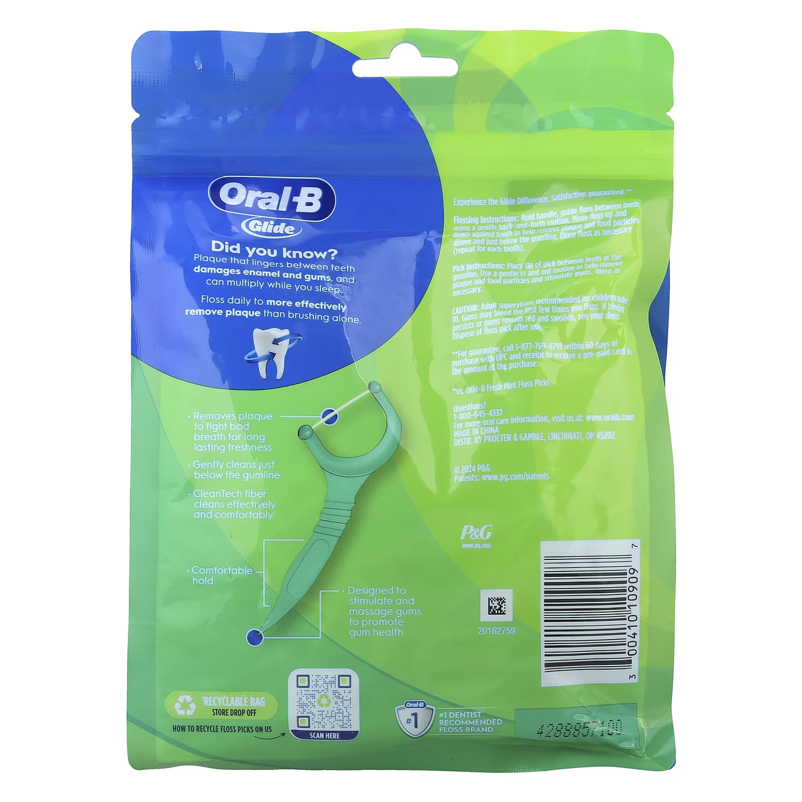 Oral-B, Glide, Scope Outlast Floss Picks, Mint, 225 Floss Picks - Image 2
