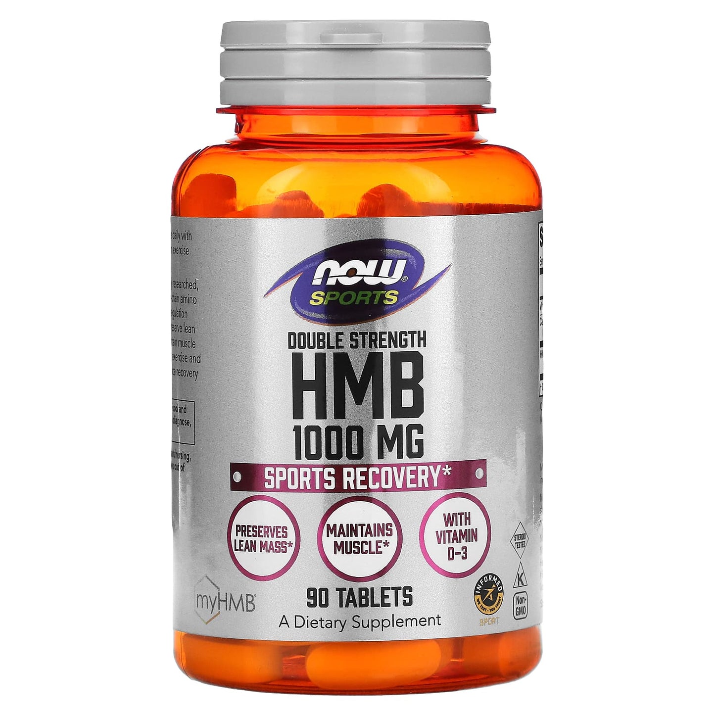 NOW Foods, Sports, HMB, Double Strength, 1,000 mg, 90 Tablets - Image 1