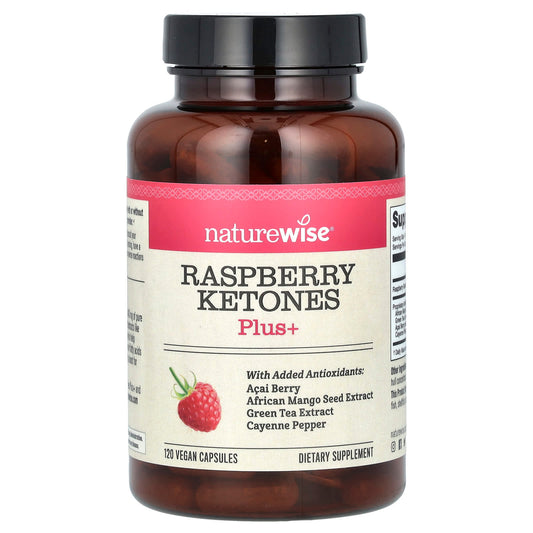 NatureWise, Raspberry Ketones Plus+, 120 Vegan Capsules - Image 1