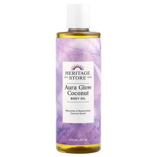 Heritage Store Aura Glow Coconut Body Oil 8 fl oz (237 ml) - Image 1