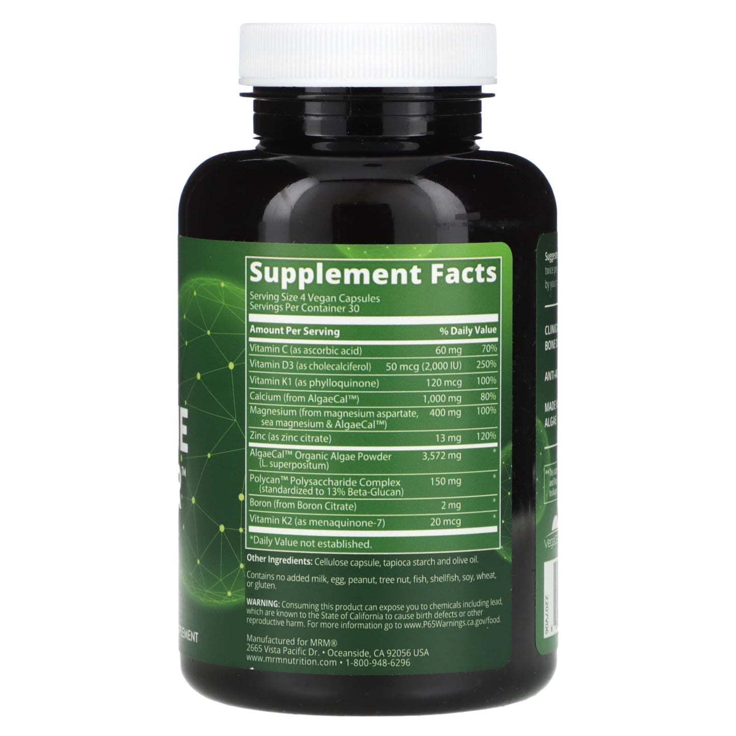 MRM Nutrition, Vegan Bone Maximizer, 120 Vegan Capsules - Image 2