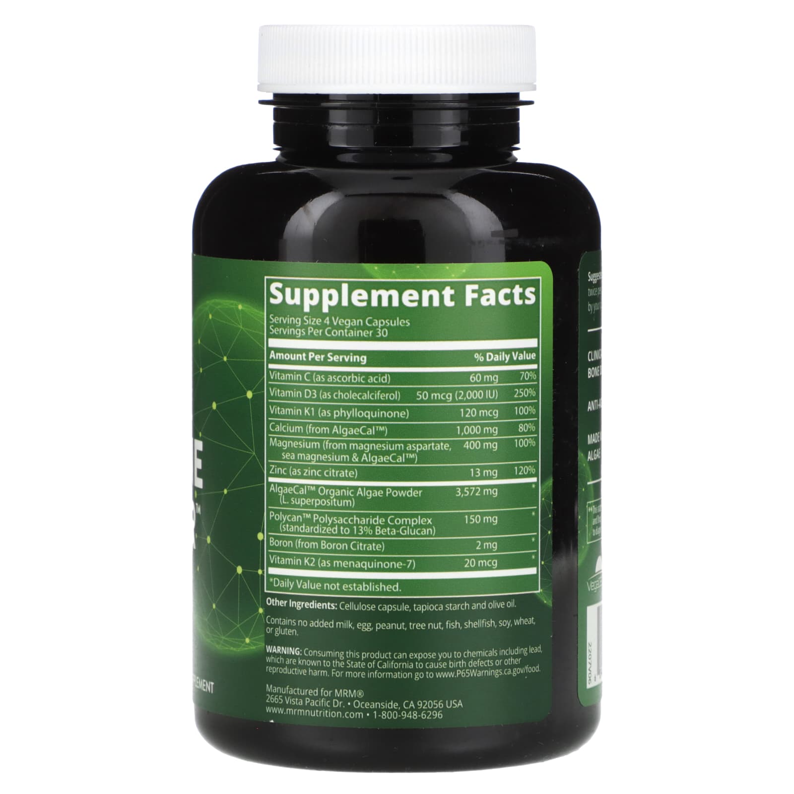 MRM Nutrition, Vegan Bone Maximizer, 120 Vegan Capsules - Image 2