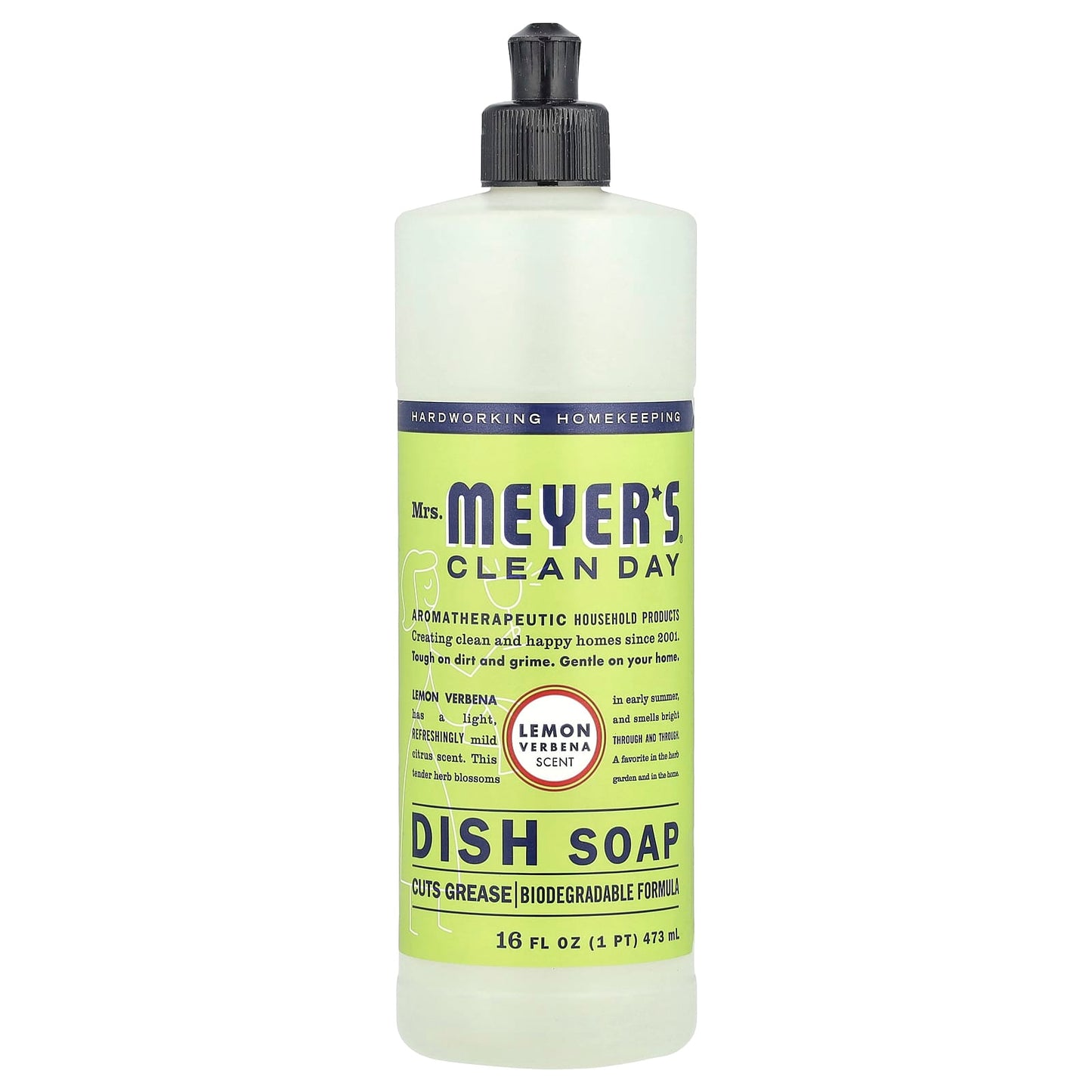 Mrs. Meyers Clean Day, Dish Soap, Lemon Verbena , 16 fl oz (473 ml) - Image 1