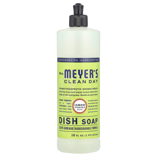 Mrs. Meyers Clean Day, Dish Soap, Lemon Verbena , 16 fl oz (473 ml) - Image 1