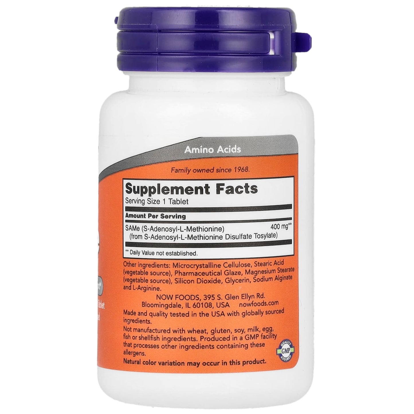 NOW Foods, SAMe, 400 mg, 30 Tablets - Image 2