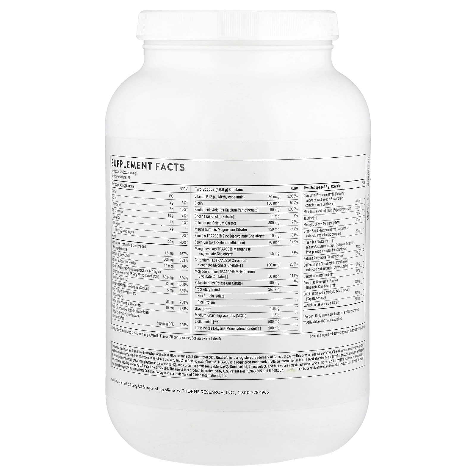 Thorne, MediClear-SGS™, Vanilla, 34.4 oz (978 g)