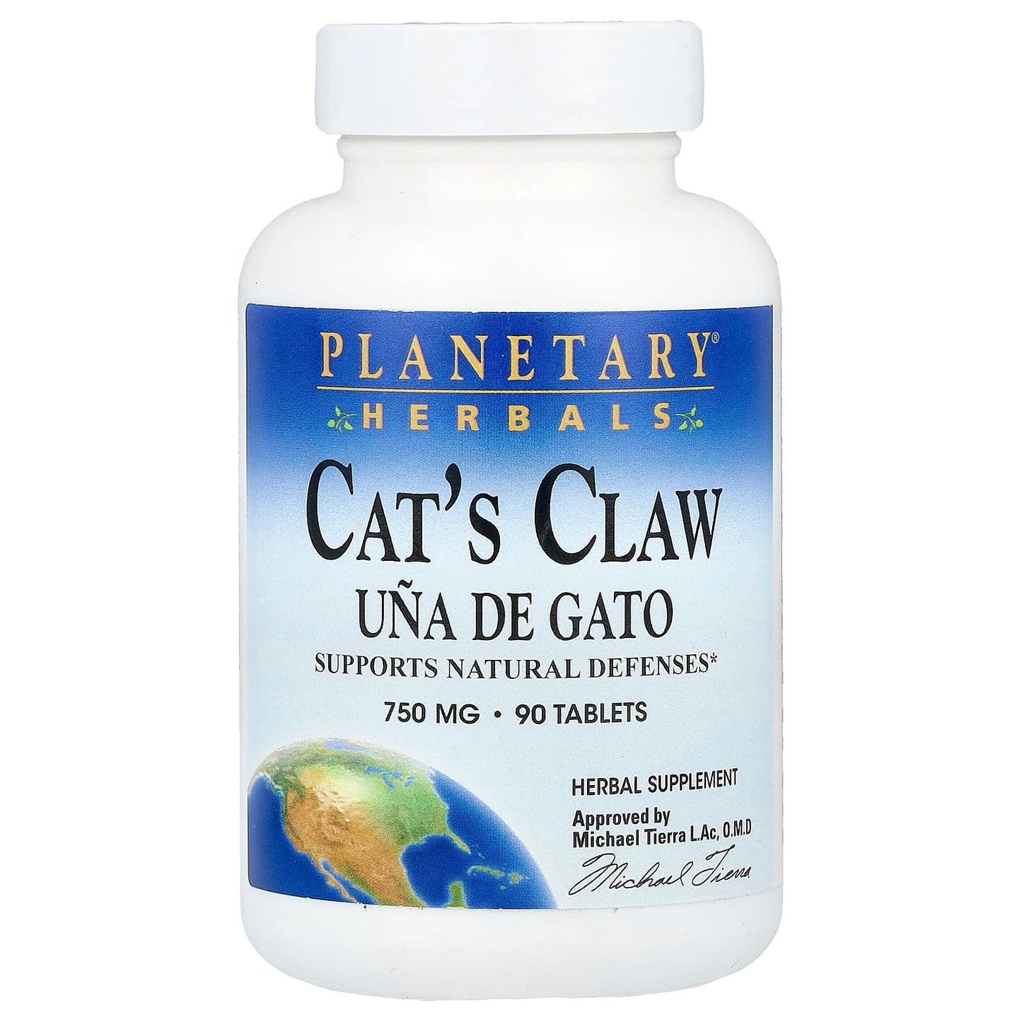 Planetary Herbals, Cat's Claw, 750 mg, 90 Tablets - Image 1