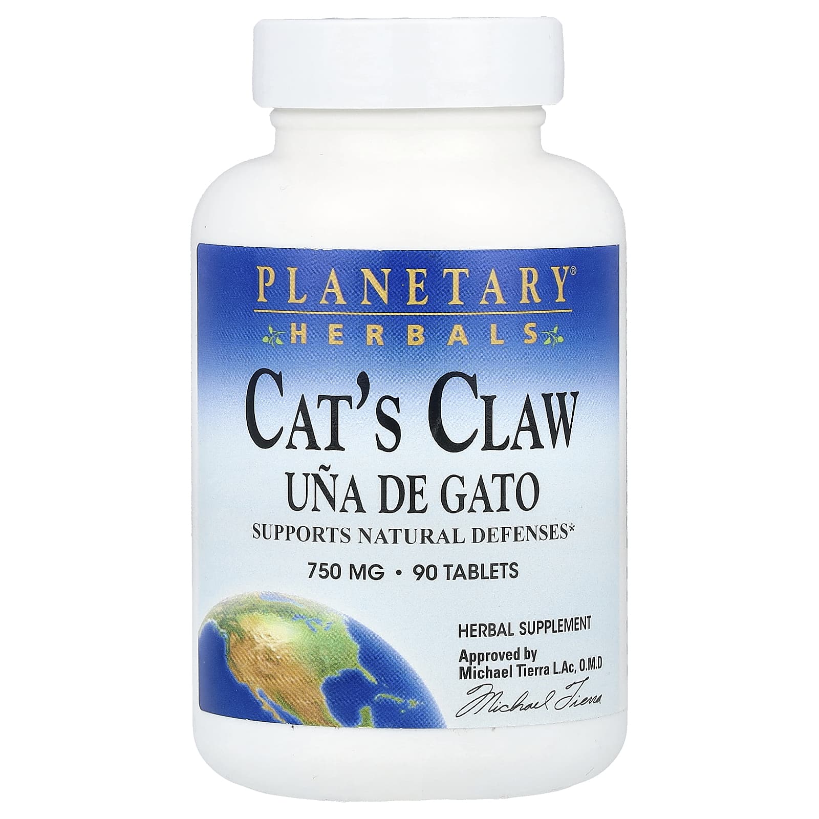 Planetary Herbals, Cat's Claw, 750 mg, 90 Tablets - Image 1