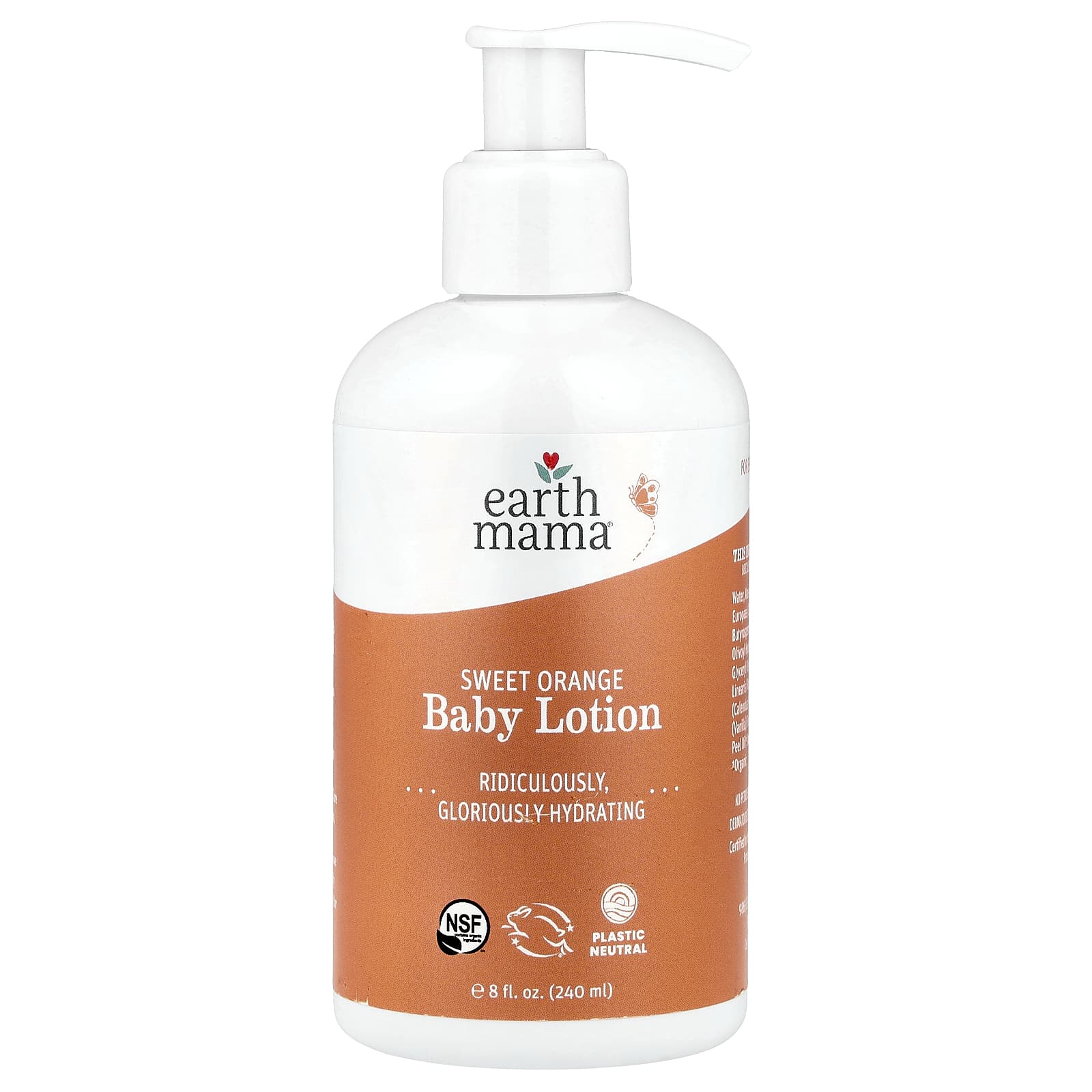 Earth Mama Organic Baby Lotion, Sweet Orange, 8 fl oz, Cruelty Free - Image 1