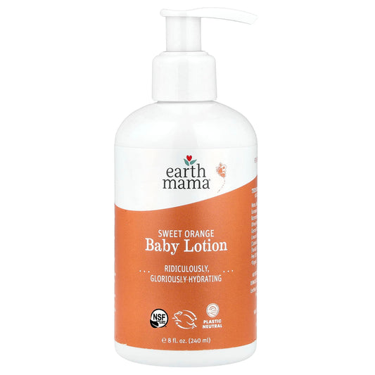 Earth Mama Organic Baby Lotion, Sweet Orange, 8 fl oz, Cruelty Free - Image 1