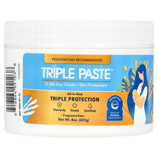 Triple Paste, Zinc Oxide Medicated Diaper Rash Ointment, Fragrance-Free, 8 oz (227 g) - Image 1