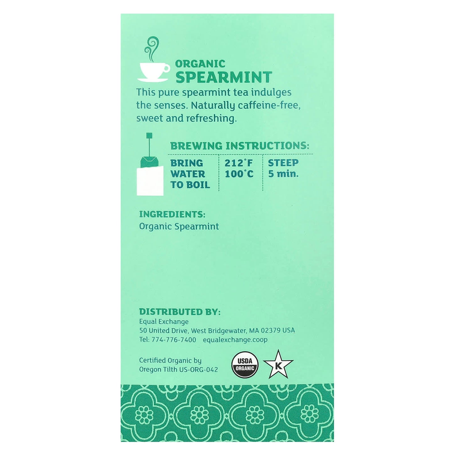Organic Spearmint Herbal Tea by Equal Exchange - Fair Trade & USDA Organic - Image 2
