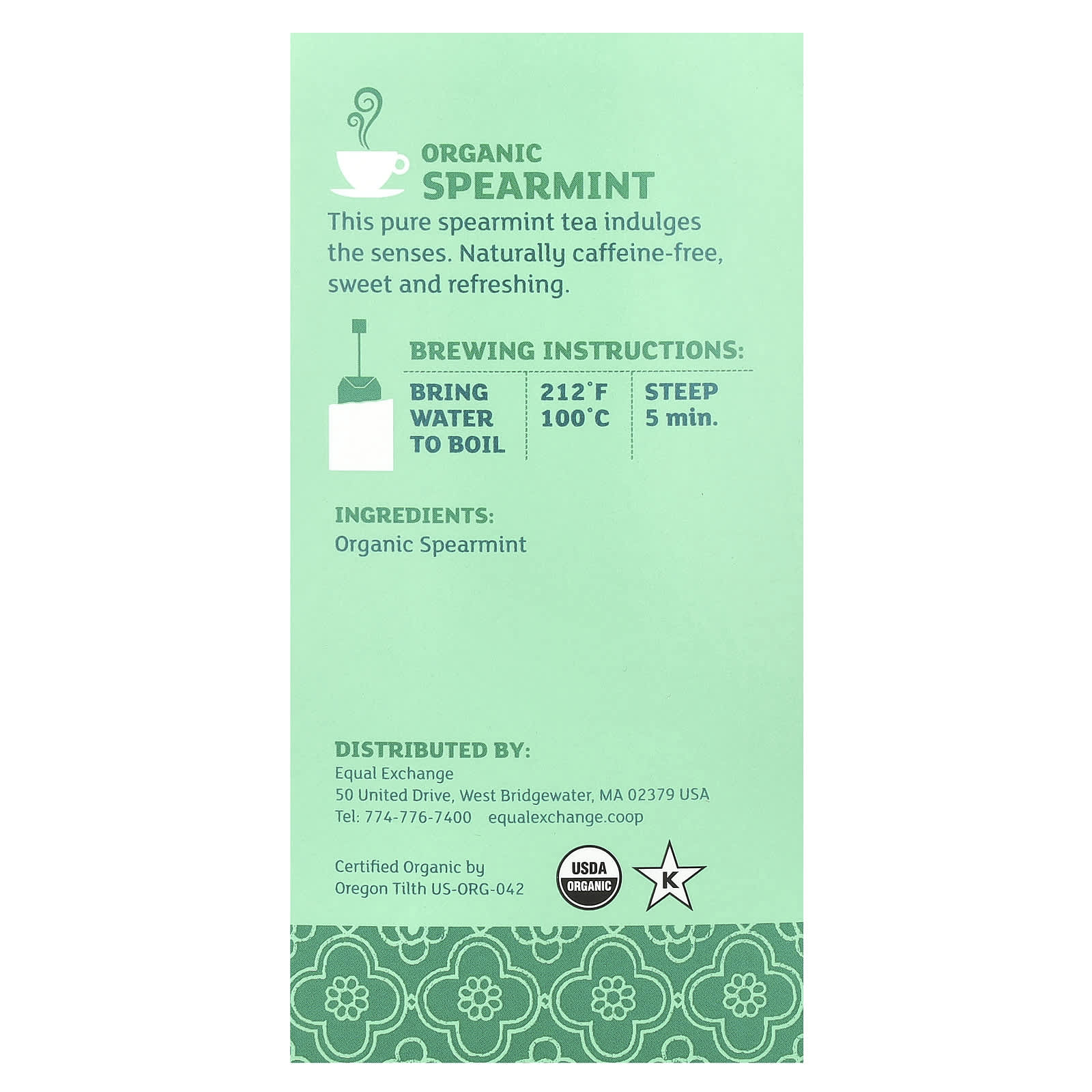 Organic Spearmint Herbal Tea by Equal Exchange - Fair Trade & USDA Organic - Image 2