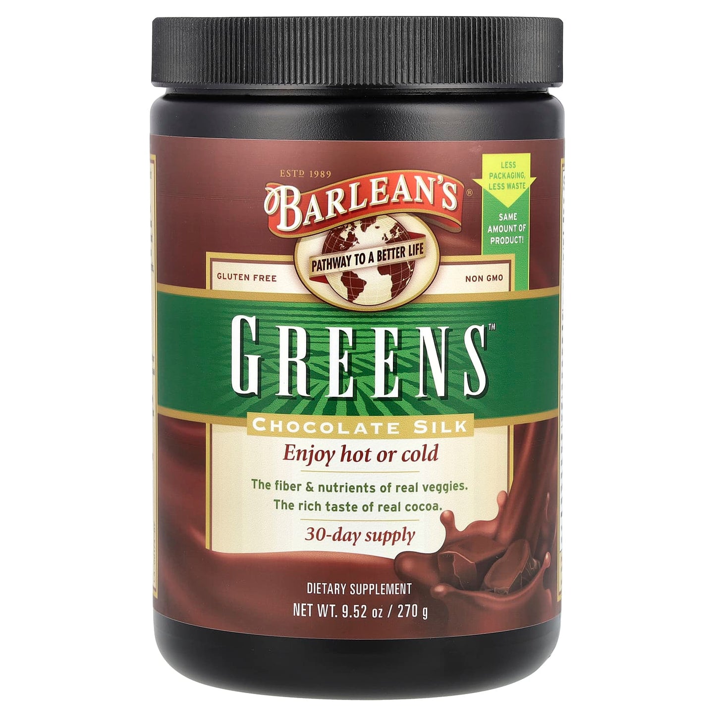 Delicious and Nutritious Barlean's Chocolate Silk Greens - Image 1