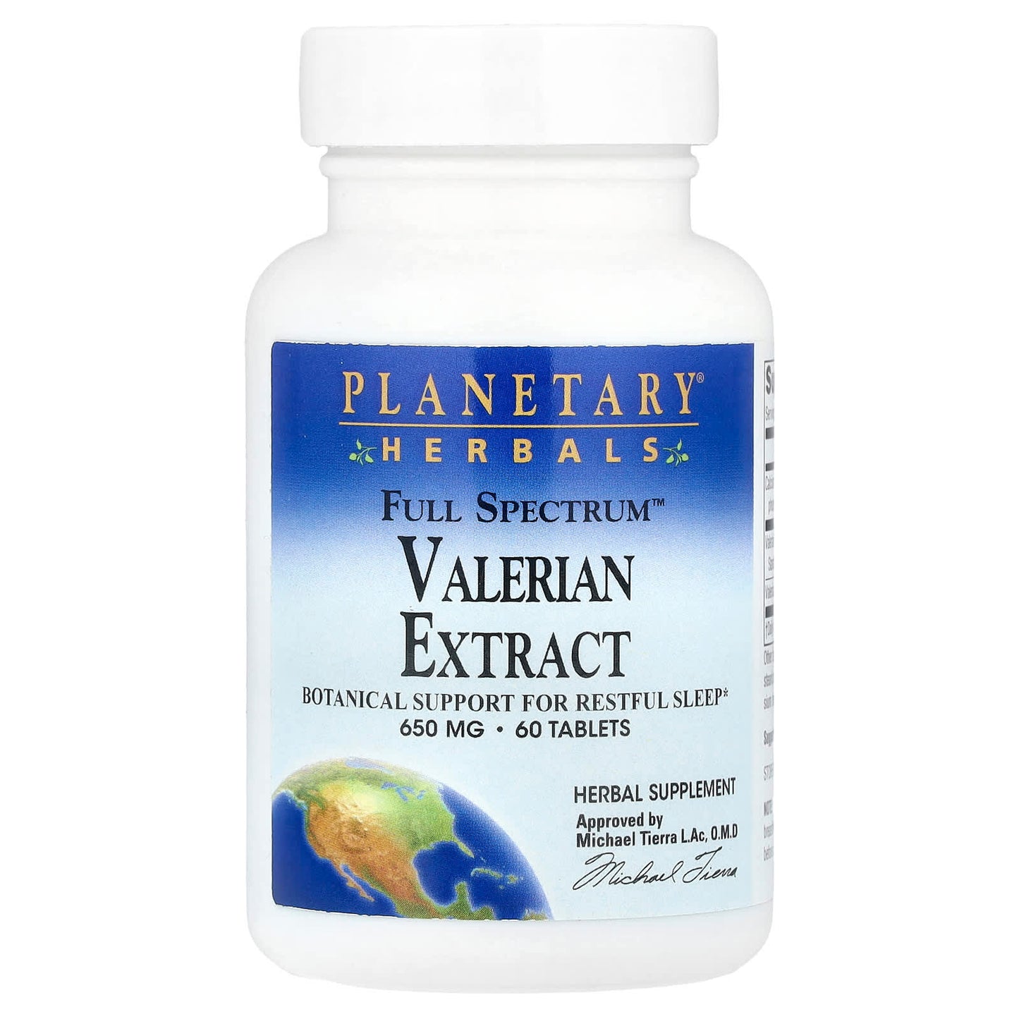 Planetary Herbals, Full Spectrum™ Valerian Extract, 60 Tablets - Image 1