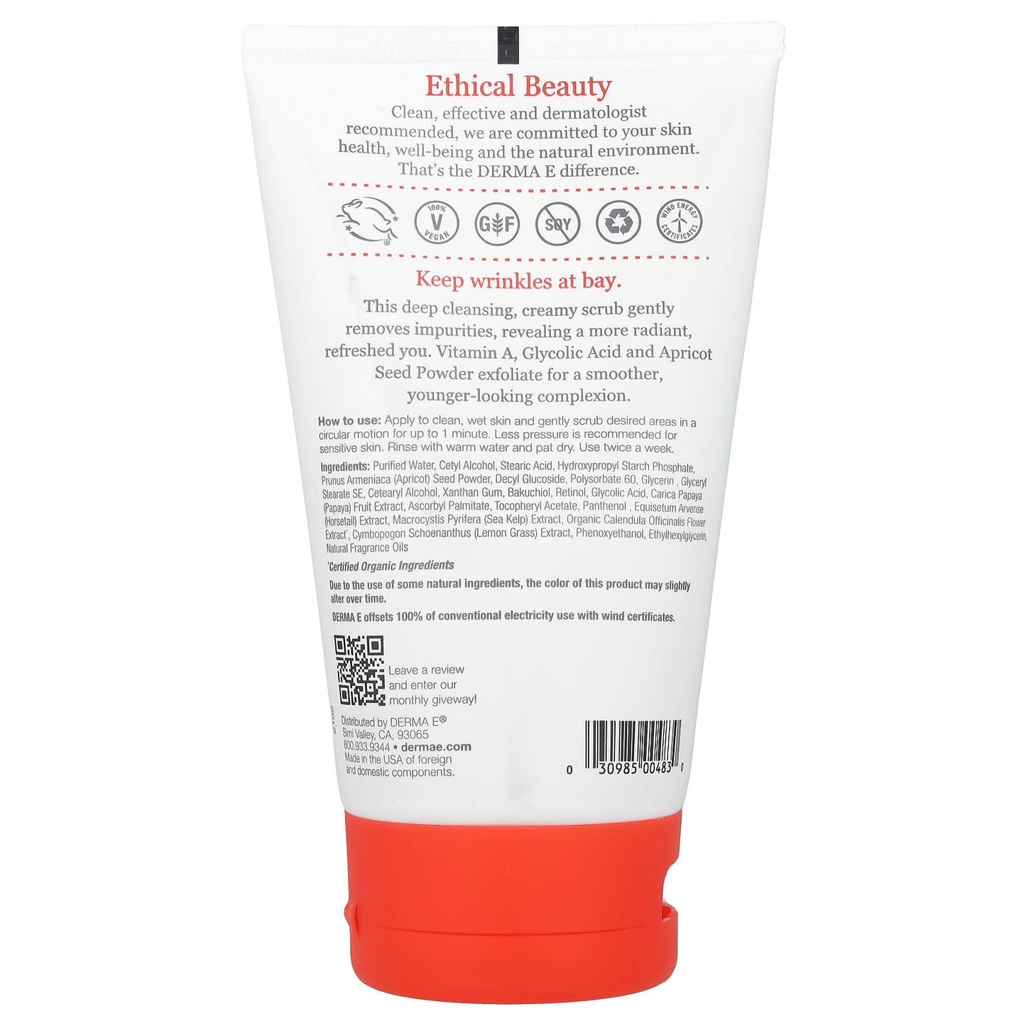 Derma E Anti-Wrinkle Retinol Scrub for Smooth, Radiant Skin - 4 oz - Image 2