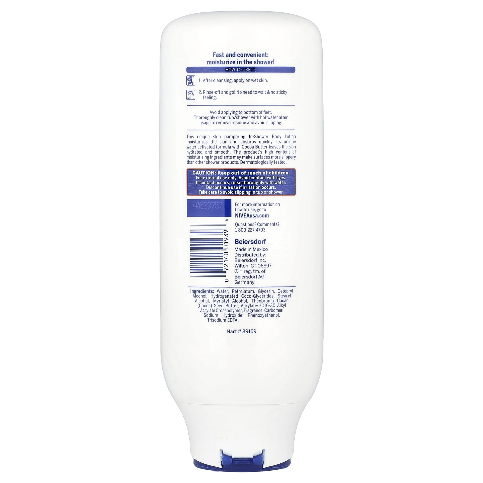 Nivea, In-Shower Body Lotion, Cocoa Butter, 13.5 fl oz (400 ml) - Image 2