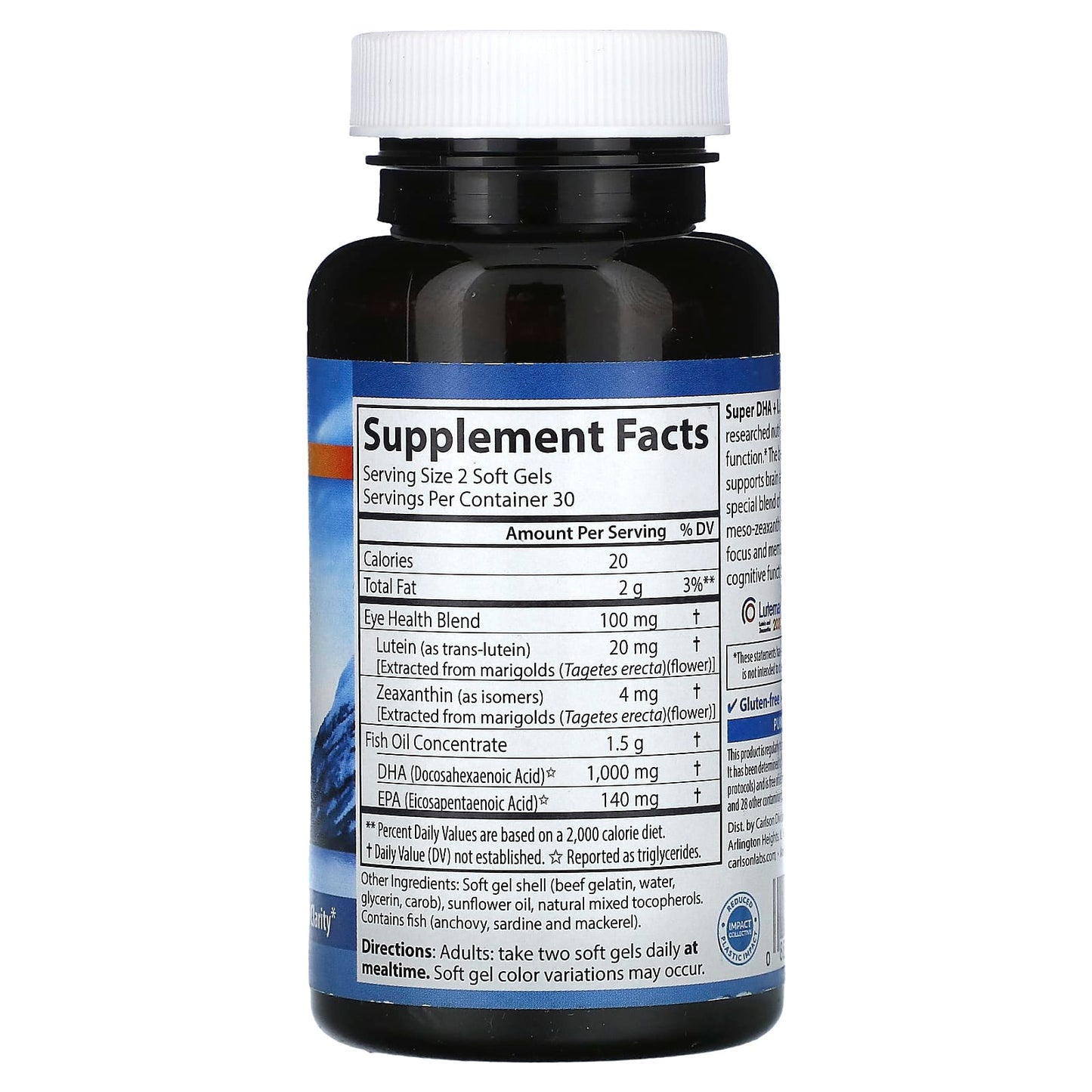 Carlson Super DHA Plus Lutein Brain Health Supplement - Image 2