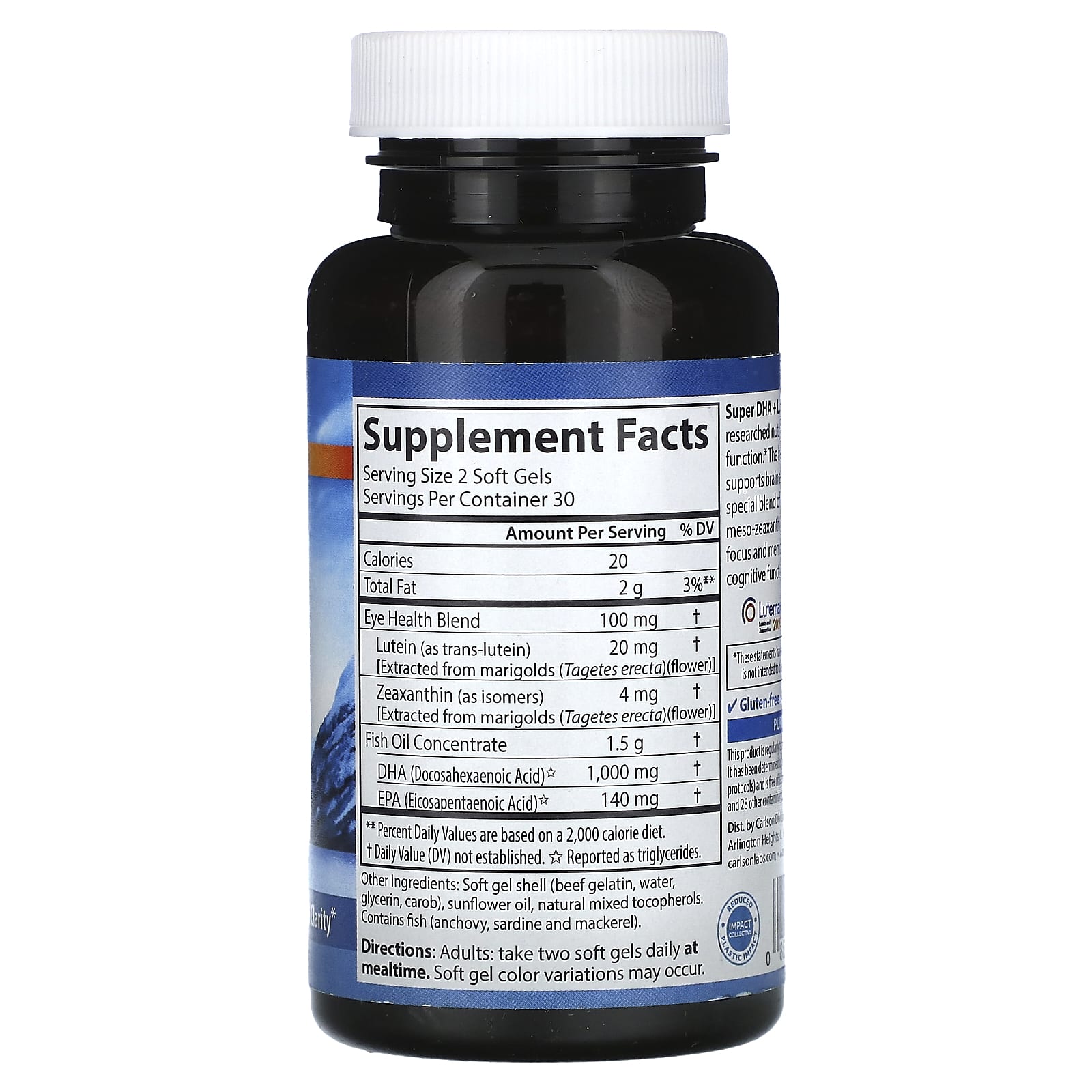 Carlson Super DHA Plus Lutein Brain Health Supplement - Image 2