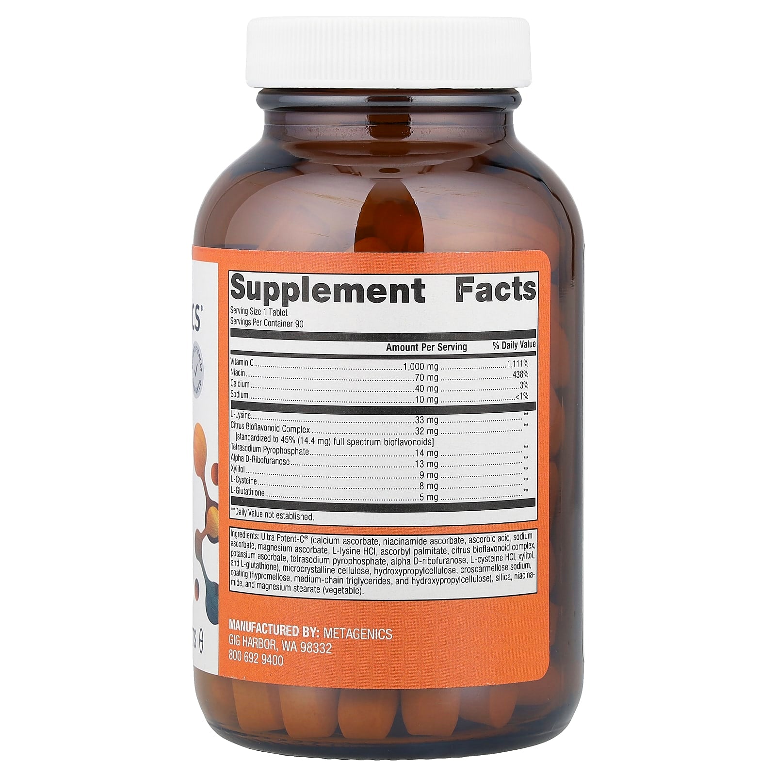 Metagenics, Ultra Potent-C® 1000 Vitamin C, 90 Tablets - Image 2