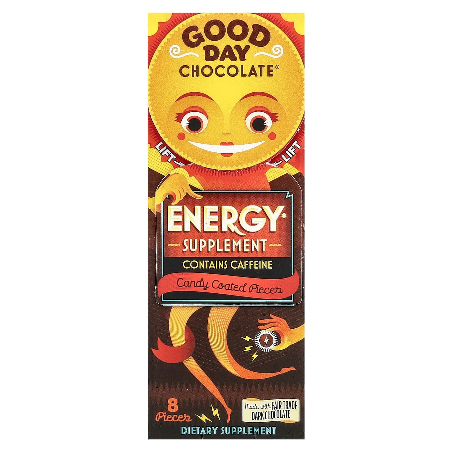 Good Day Chocolate, Energy Supplement, 8 Pieces