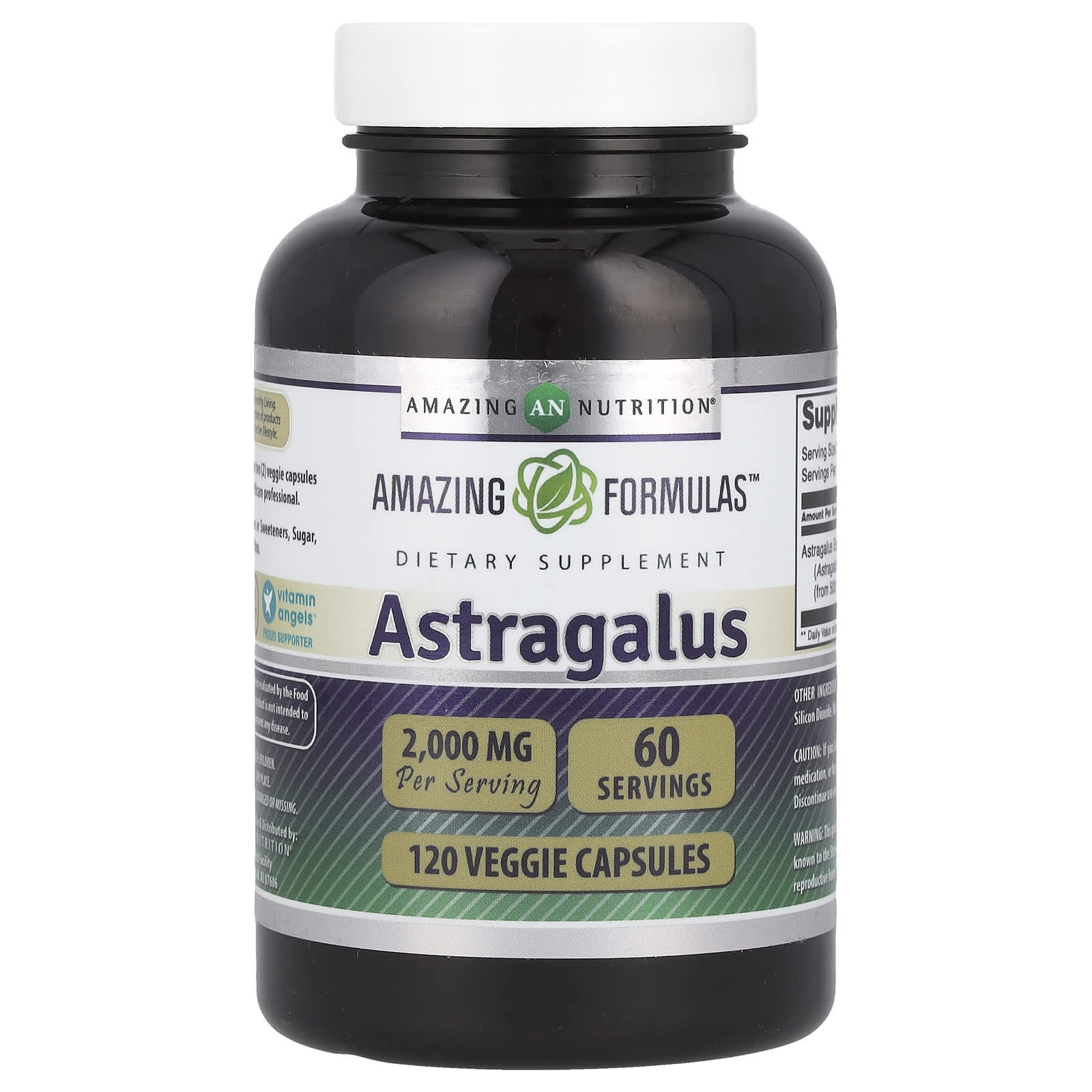Astragalus Dietary Supplement 1,000mg Veggie Capsules for Immune System Support - Image 1
