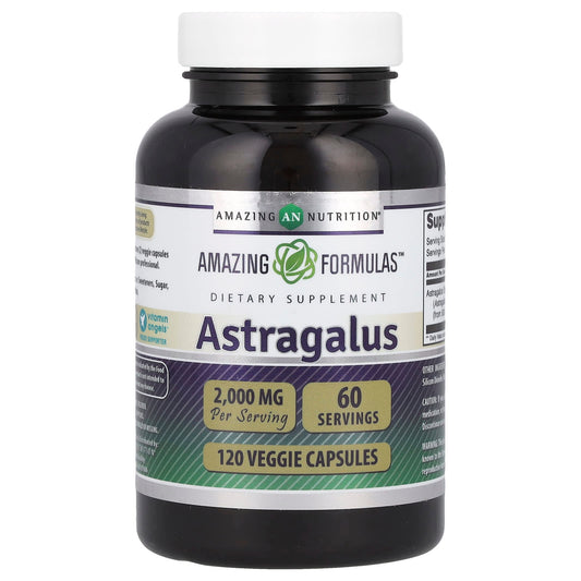 Astragalus Dietary Supplement 1,000mg Veggie Capsules for Immune System Support - Image 1