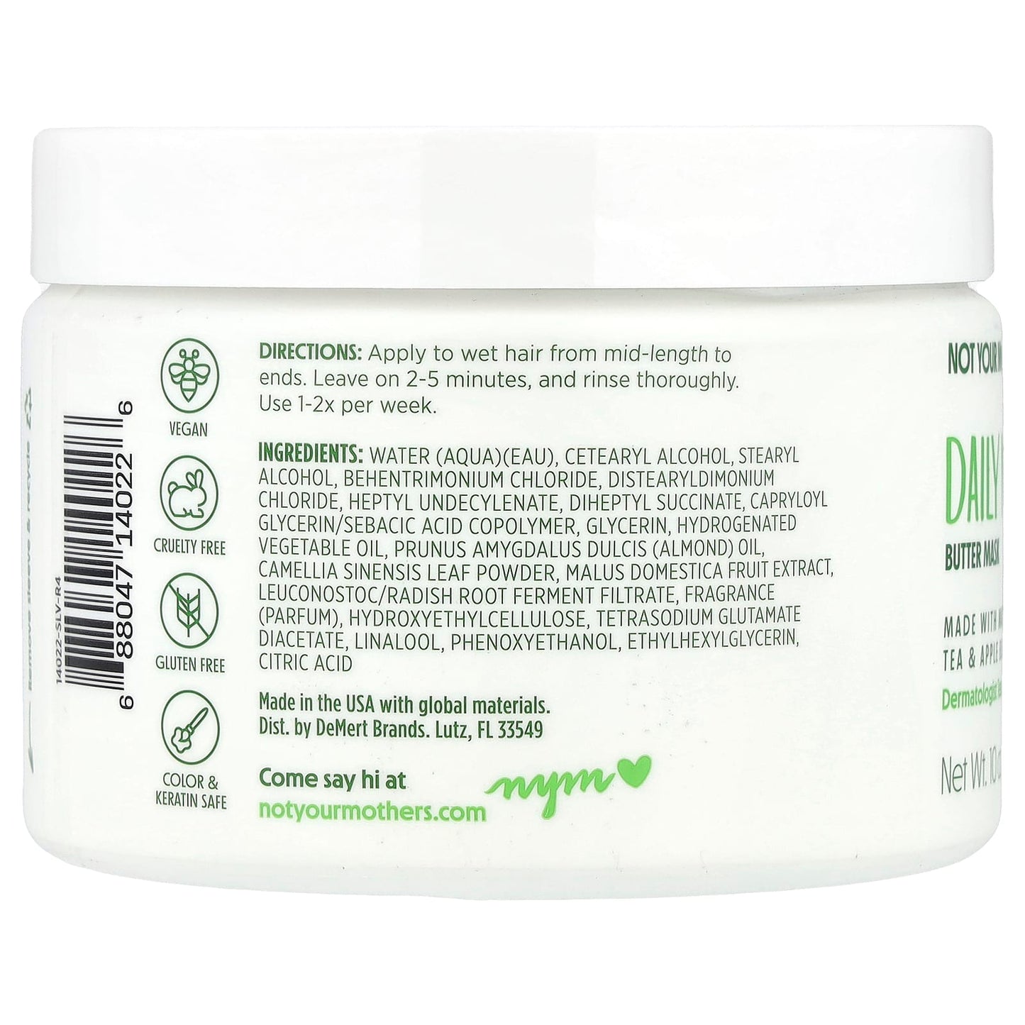 Not Your Mother's, Daily Nutrition Butter Mask, Matcha Green Tea & Apple Blossom, 10 oz (283 g) - Image 2