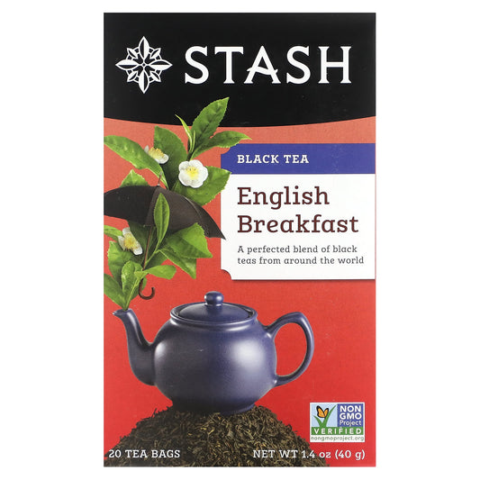 Stash Tea, Black Tea, English Breakfast, 20 Tea Bags, 1.4 oz (40 g) - Image 1