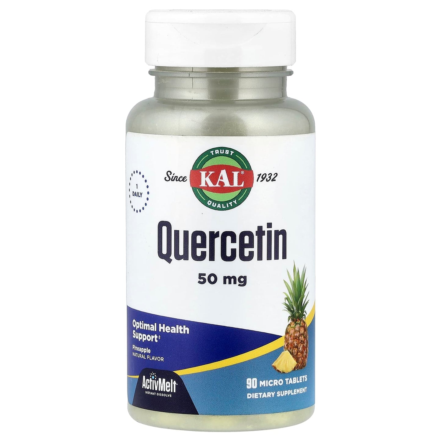 KAL, Quercetin, Pineapple, 50 mg, 90 Micro Tablets - Image 1