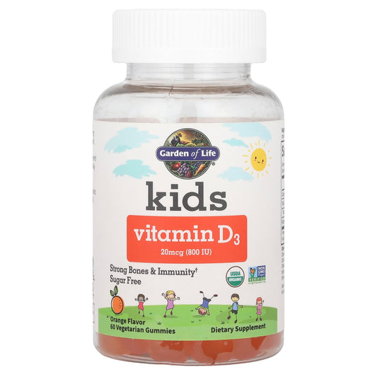 Garden of Life Kids Vitamin D3, 800 IU, 60 USDA Organic Gummies - Image 1