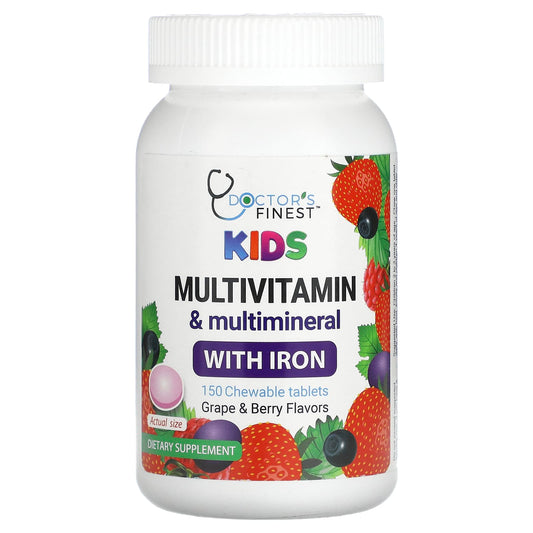 Kids Multivitamin & Multimineral with Iron, Grape & Berry, 150 Chewable Tablets - Image 1