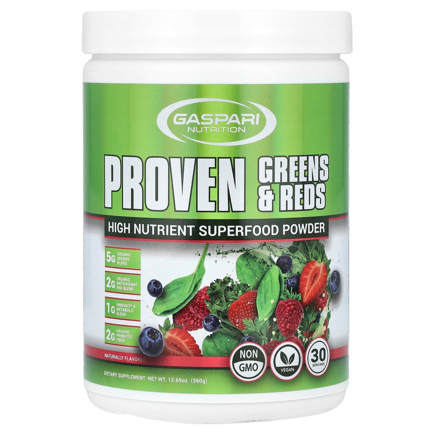 Proven Greens & Reds: Immunity & Detox Superfood Powder by Gaspari Nutrition - Image 1