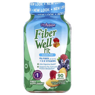 Sugar-Free Fiber Gummies for Digestive Health - Natural Peach, Raspberry & Berry