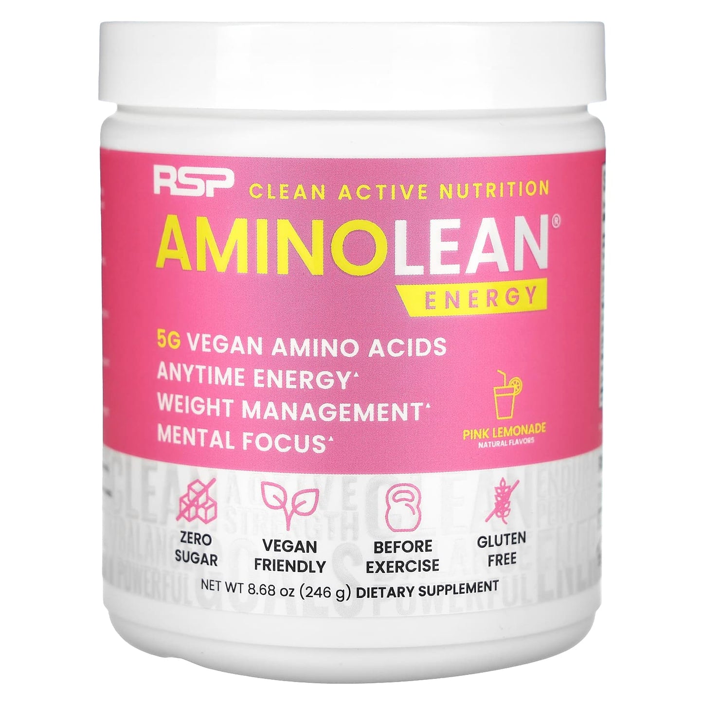 RSP Nutrition, AminoLean, Energy, Pink Lemonade, 8.68 oz (246 g) - Image 1