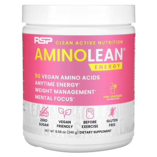 RSP Nutrition, AminoLean, Energy, Pink Lemonade, 8.68 oz (246 g) - Image 1