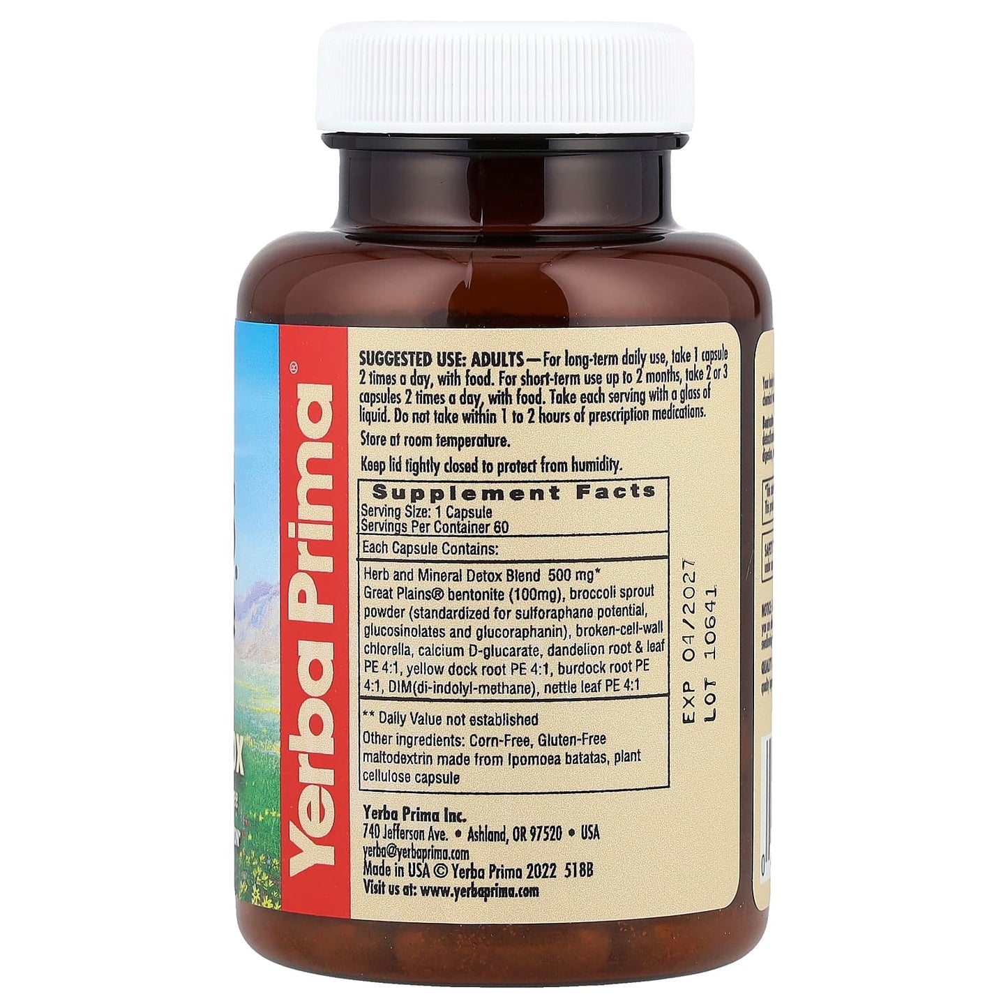 Yerba Prima, Great Plains® Bentonite + Herbal Detox, 60 Capsules - Image 2