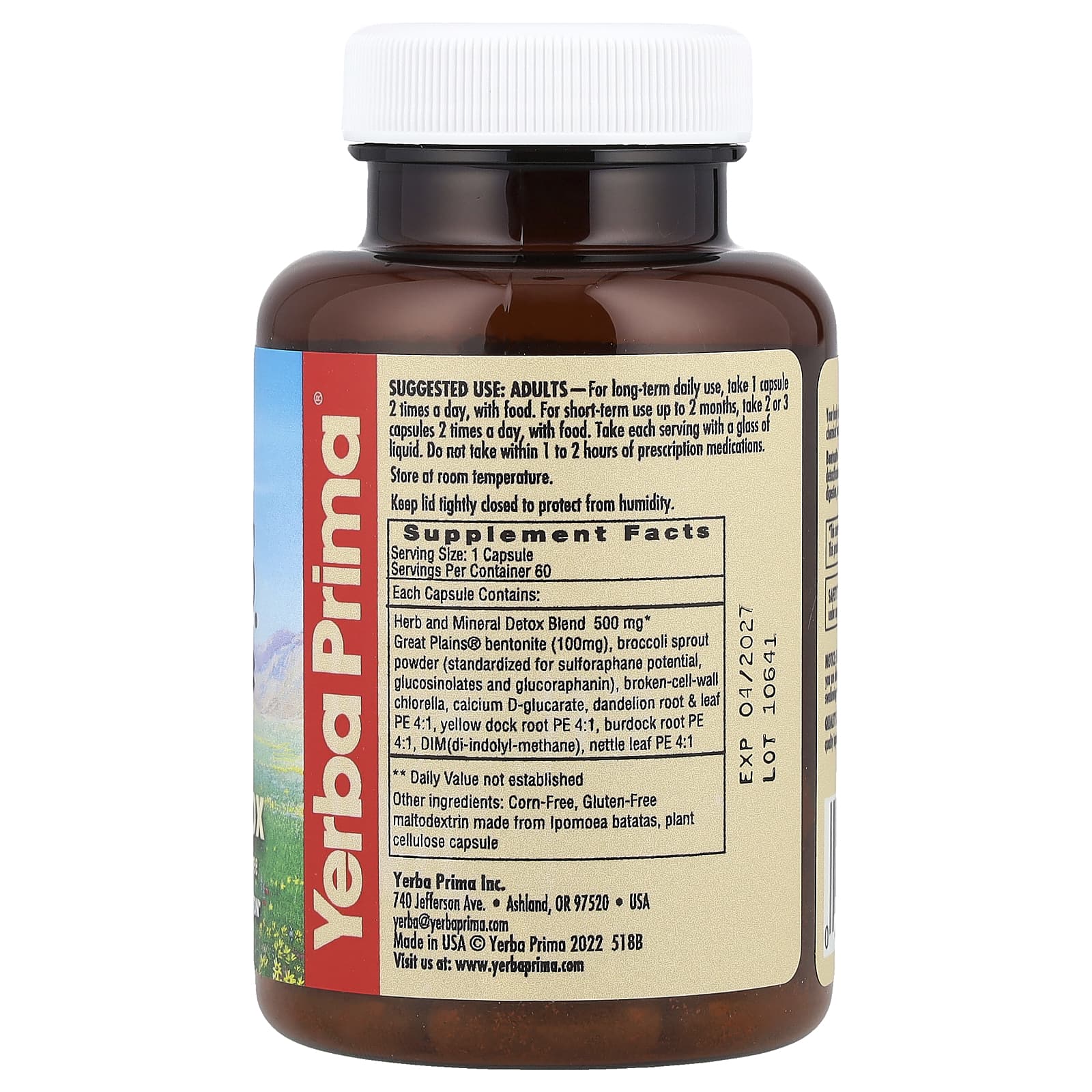 Yerba Prima, Great Plains® Bentonite + Herbal Detox, 60 Capsules - Image 2