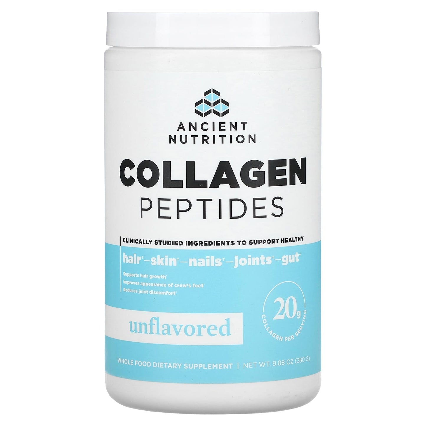 Ancient Nutrition Collagen Peptides for Hair, Skin, Joints - 9.88 oz (280g) - Image 1