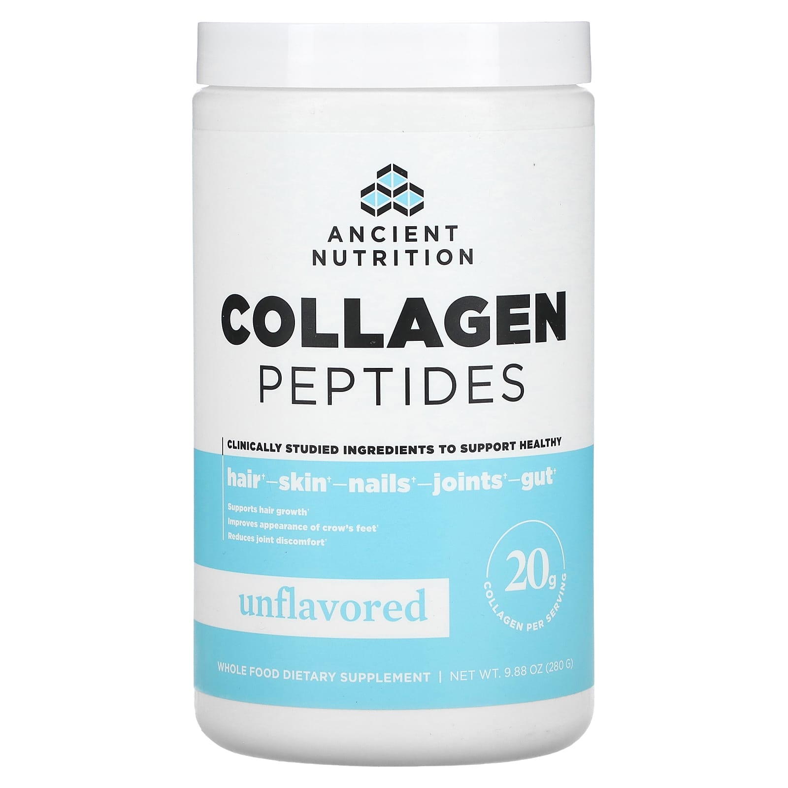 Ancient Nutrition Collagen Peptides for Hair, Skin, Joints - 9.88 oz (280g) - Image 1