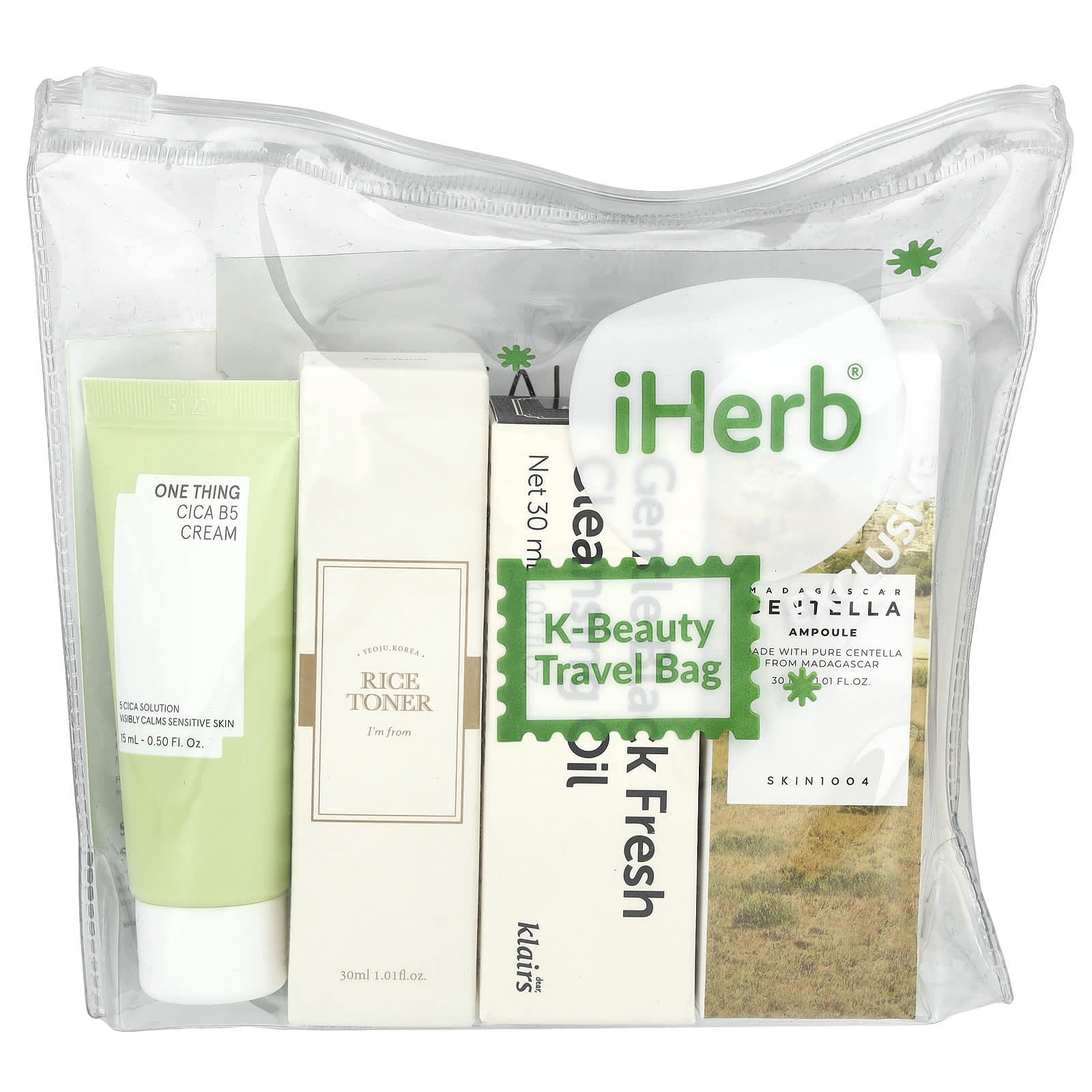 Korean Beauty Travel Bag - 8 Piece Mini Skincare Set - Image 1