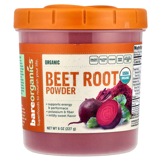 BareOrganics Organic Beet Root Powder - 8 oz (227g) Energy & Performance - Image 1