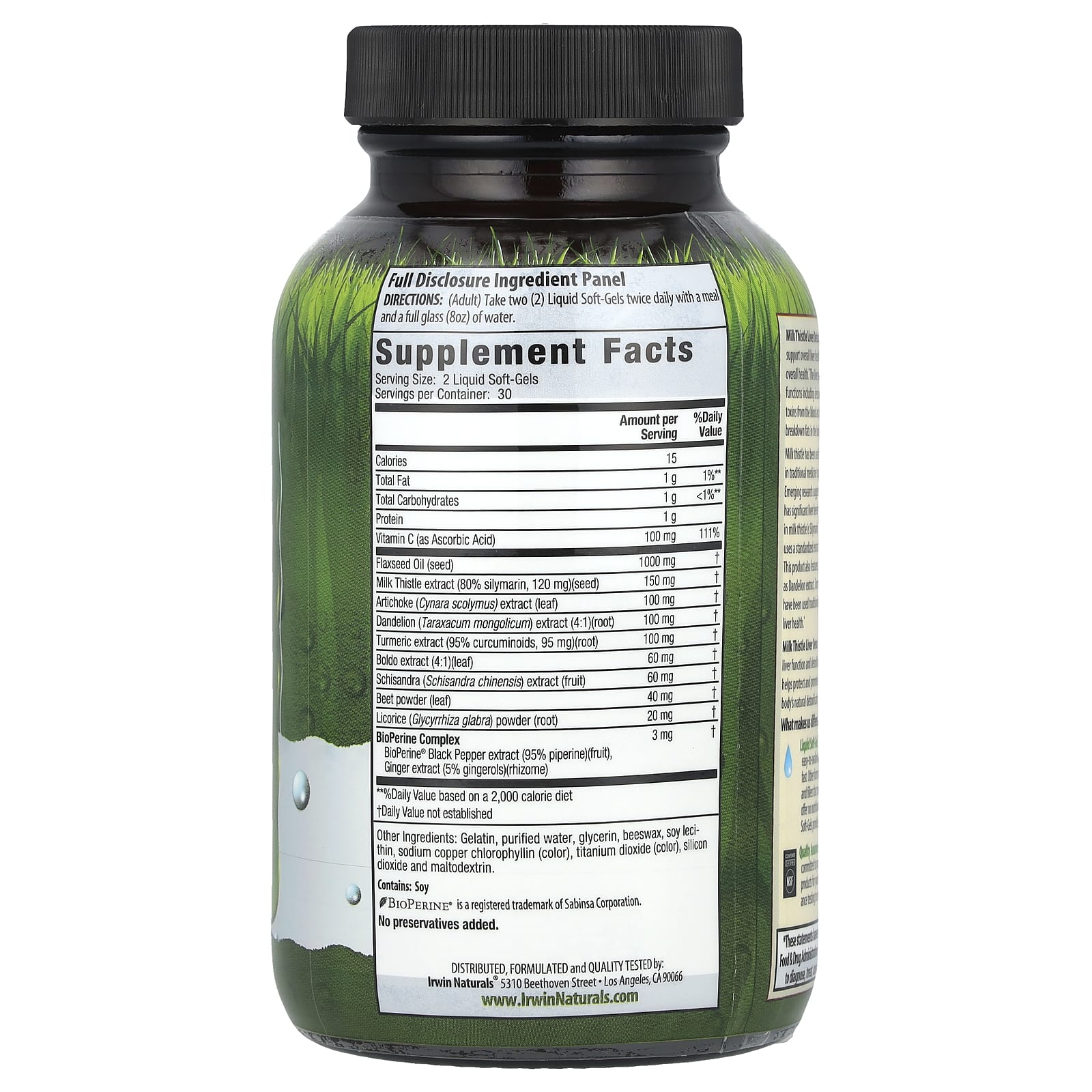 Irwin Naturals Liver Detox Supplement with Milk Thistle, Turmeric & Dandelion - Image 2