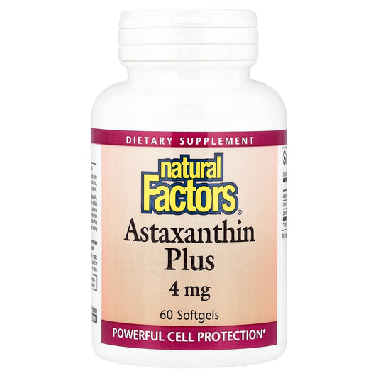Natural Factors, Astaxanthin Plus, 4 mg, 60 Softgels - Image 1