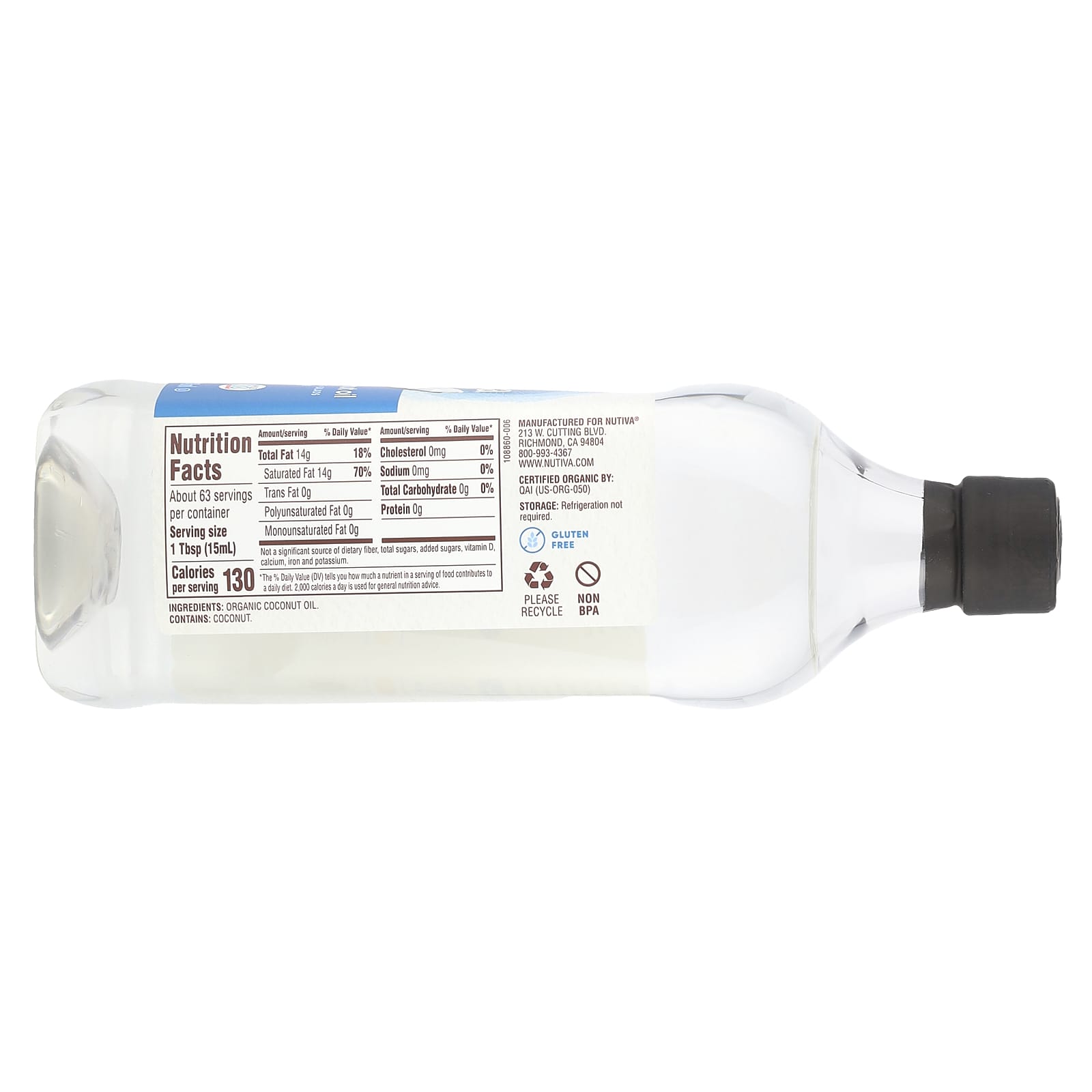 Nutiva, Organic Liquid Coconut Oil, 32 fl oz (946 ml) - Image 2