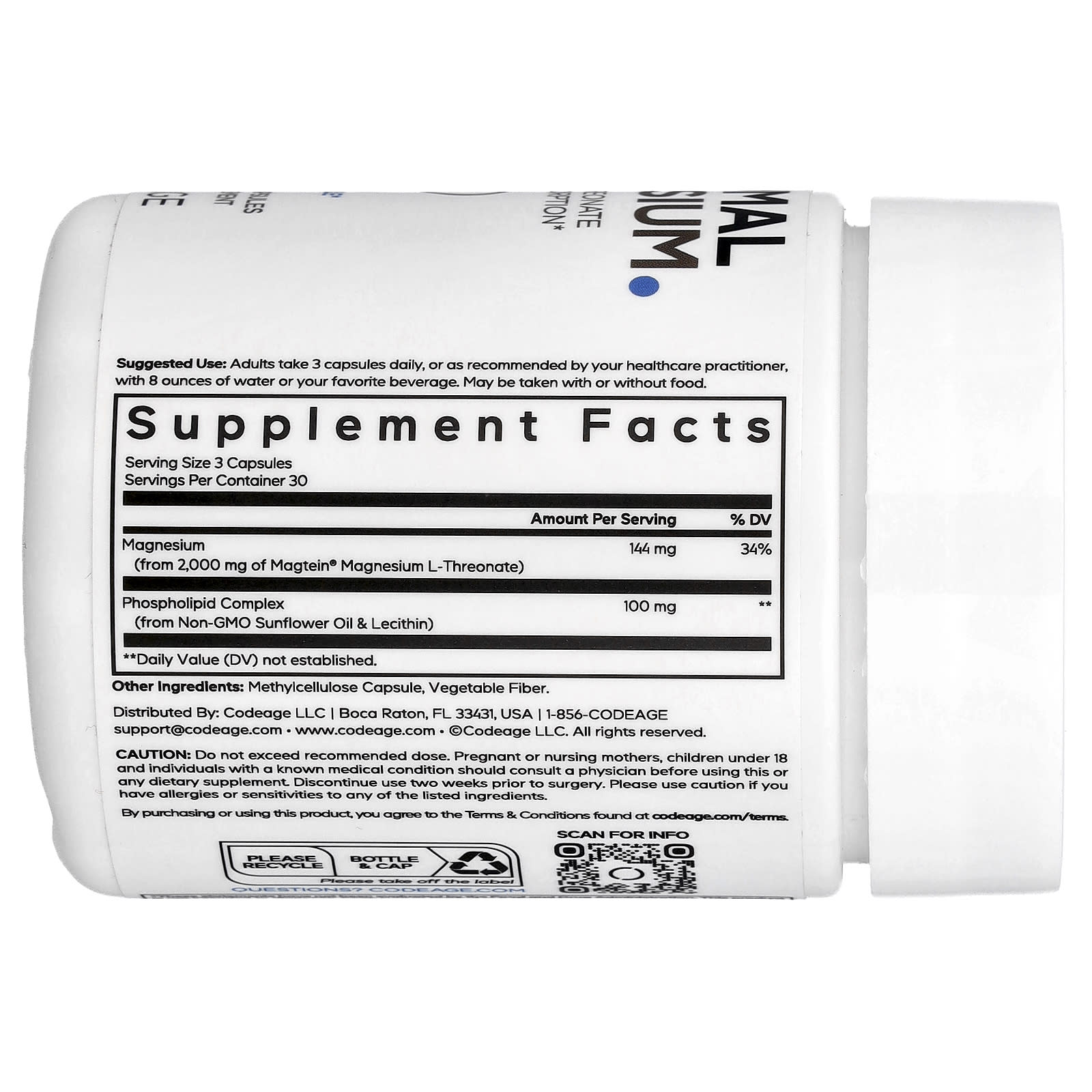 Unlock Better Brain Function with CodeAge Liposomal Magnesium L-Threonate - Image 2