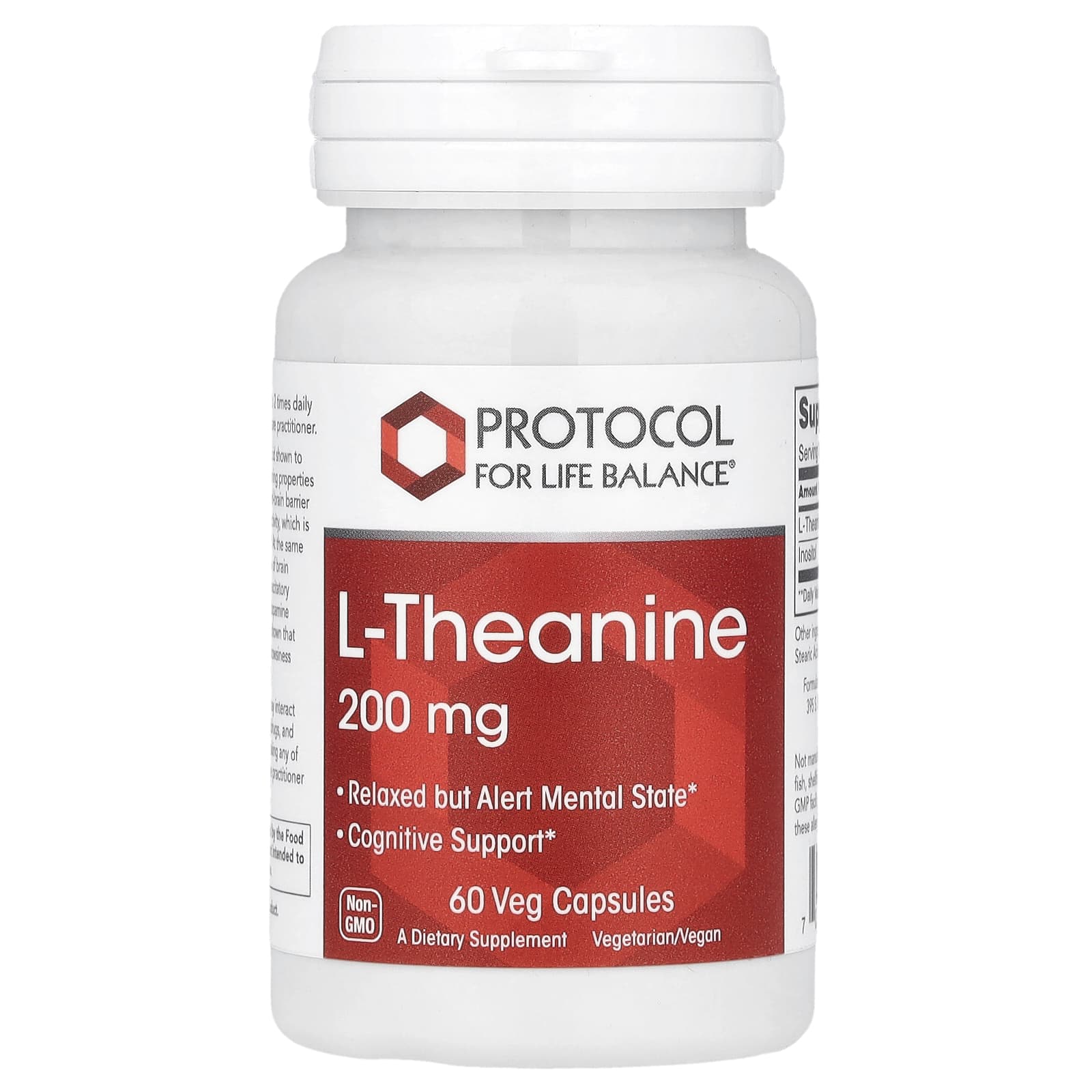 Protocol for Life Balance, L-Theanine, 200 mg , 60 Veg Capsules - Image 1
