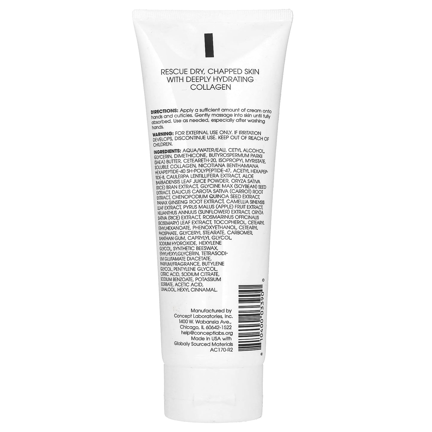 Dry Hands Relief with Advanced Clinicals Collagen Hand Cream 8oz - Image 2