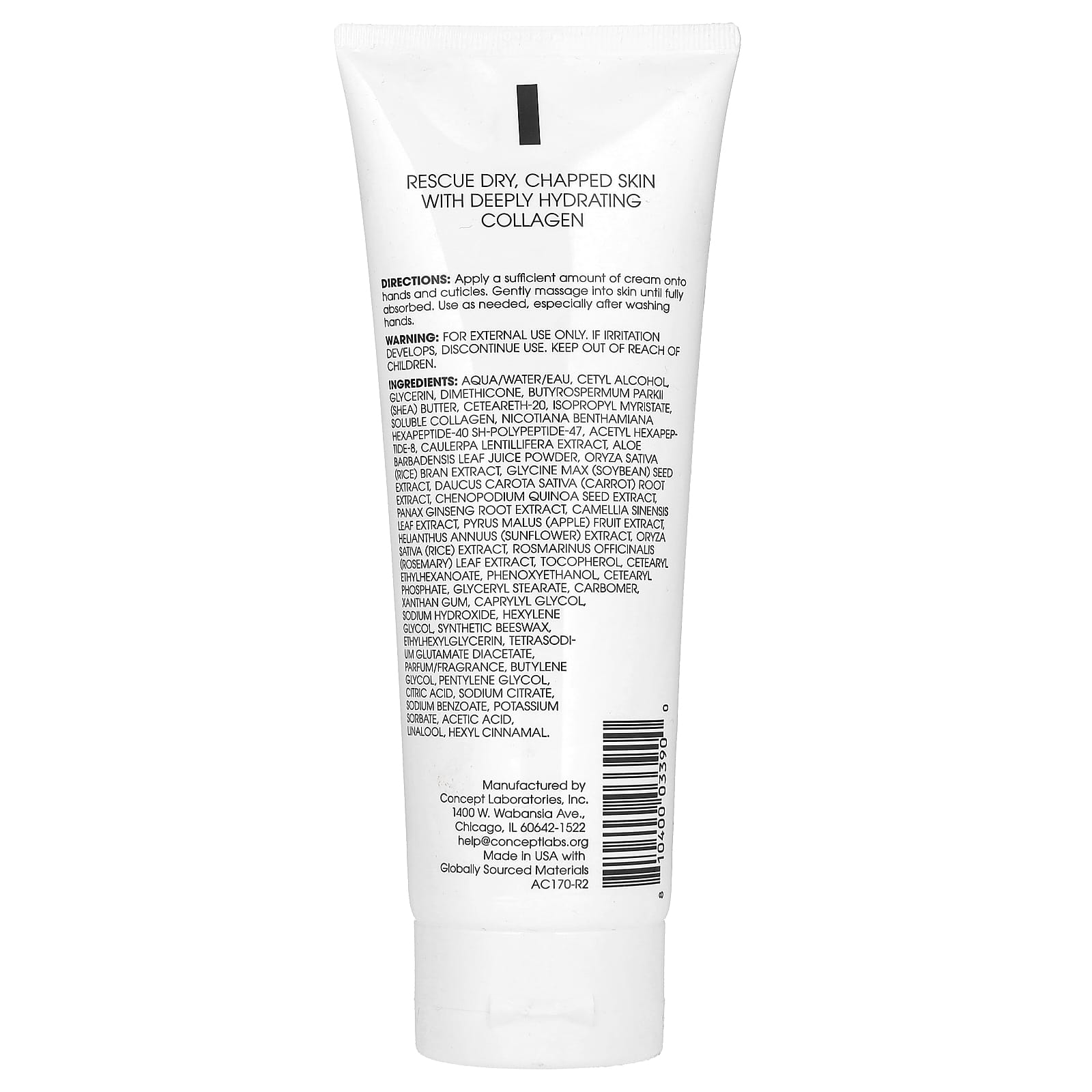 Dry Hands Relief with Advanced Clinicals Collagen Hand Cream 8oz - Image 2