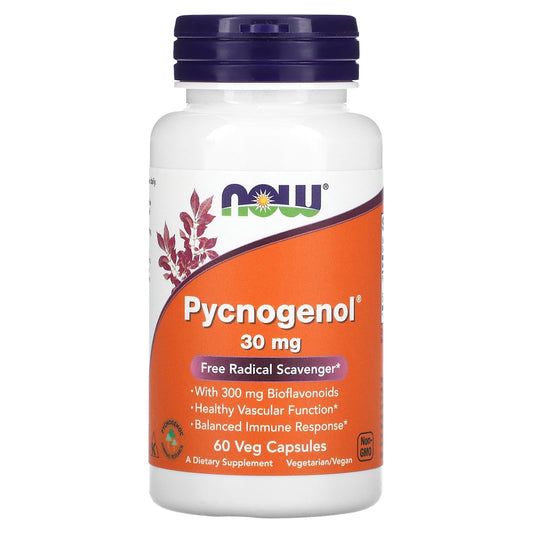 NOW Foods, Pycnogenol, 30 mg, 60 Veg Capsules - Image 1